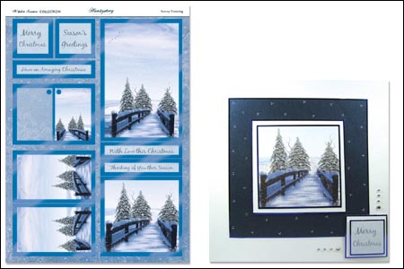 Christmas DIE CUT Card Toppers ~ Snowy Crossing